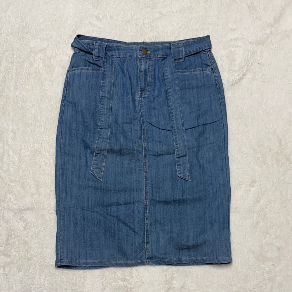 Christopher & Banks Blue Denim Pencil Skirt